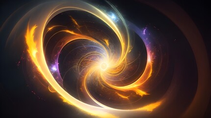 Obraz premium Illustration of an abstract background, spiral lines, colorful, bright, AI generative 