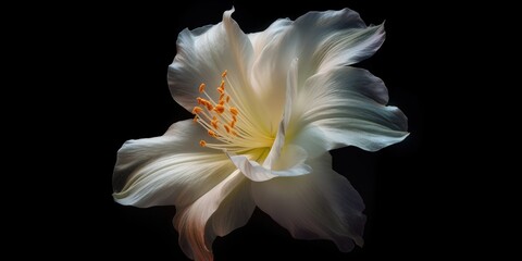 Frame a single flower in bloom against a dark background,   Generative AI Digital Illustration Part#110623