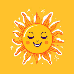 Funny Sun smiley cartoon Illustration vector