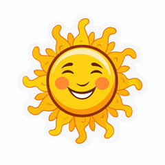 Funny Sun smiley cartoon Illustration vector