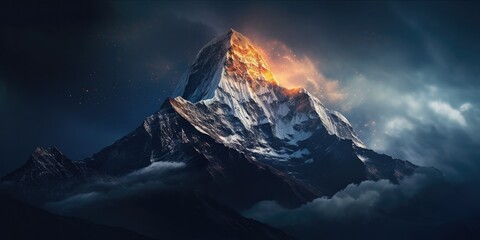 Majestic Heights: Photorealistic Detail of the Himalayan Peaks  Generative AI Digital Illustration Part#110623