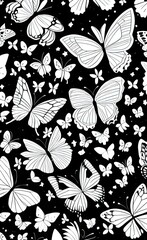 seamless background with butterflies
