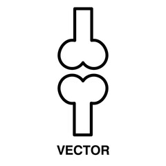 joint vector glyph flat icon illustration on white background. 