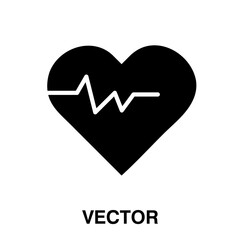 vector heartbeat icon flat illustration on white background..eps