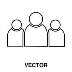 team vector glyph flat icon illustration on white background.
