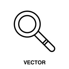 vector magnifying glass icon flat illustration on white background..eps