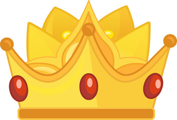 Cartoon colorful element royal crown isolated illustration for kids