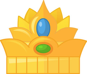 Cartoon colorful element royal crown isolated illustration for kids