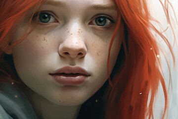 AI generated redhaired girl