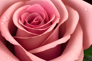 Pink rose macro shot, generative ai