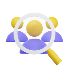 team search 3d icon illustrations