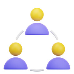 teamwork interaction 3d icon illustrations