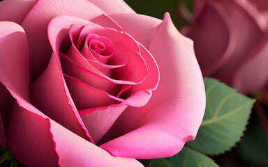 Pink rose macro shot, generative ai