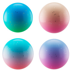 multi angle 3d shapes ball spheres with colorful modern candy color gradient isolated