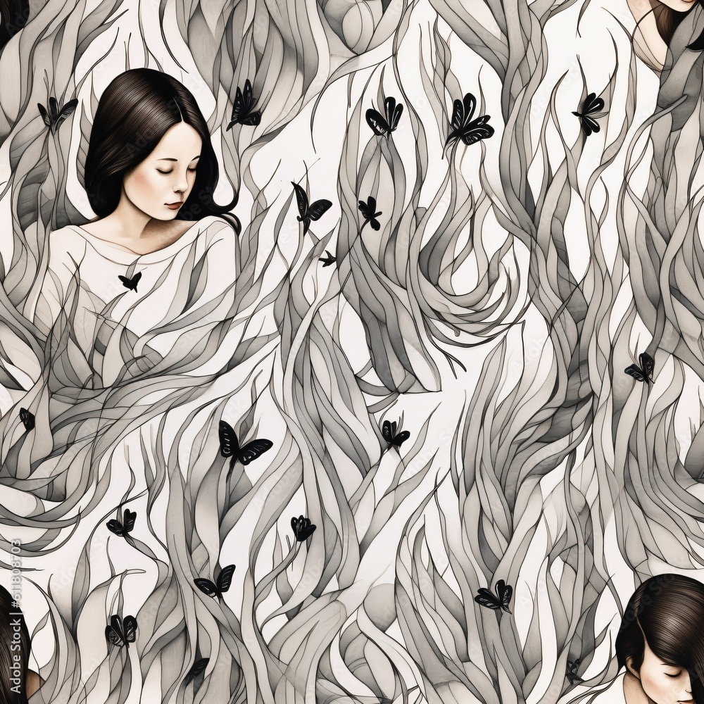 Poster seamless abstract textiles material texture illustration digital art tileable repeating pattern wall