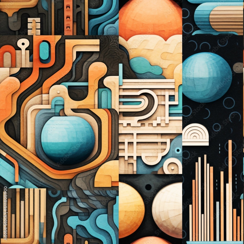 Poster seamless abstract textiles material texture illustration digital art tileable repeating pattern wall