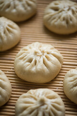 Homemade steamed stuffed buns. Delicious baozi,