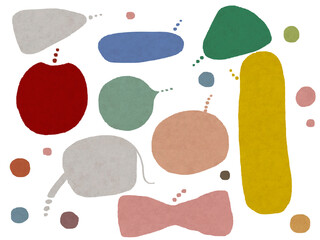 テクスチャ付き吹き出しのセット