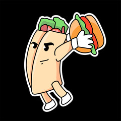 Fast food cartoon. Suitable for screen printing wall decoration stickers or anything else