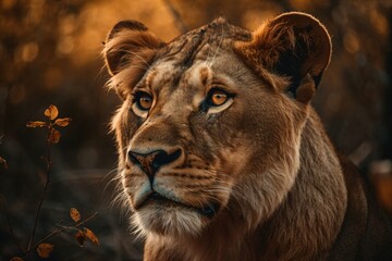 the head of a female lion, looks very lifelike created with Generative AI technology