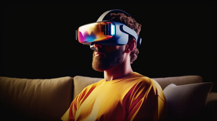 Obraz na płótnie Canvas VR glasses, virtual reality, mockup, futuristic design. Generative AI