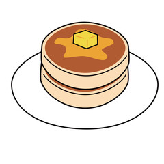 バターとシロップのパンケーキ