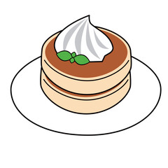 生クリームのパンケーキ