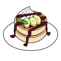 チョコバナナのパンケーキ