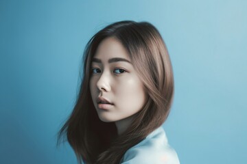 a woman from asia with long hair created with Generative AI technology