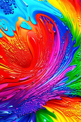 Endless possibilities in the form of colorful stains, splashes and blobs on canvas. Expression, art, innovation concept created with generative AI.