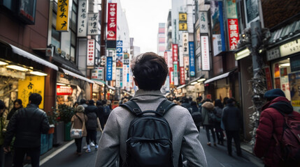 people walking in the city japan