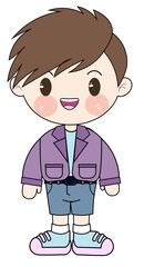 cute kid boy character cartoon