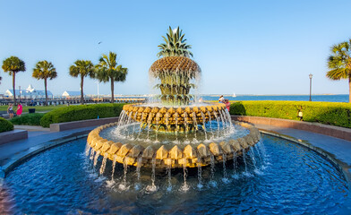 Obraz premium Charleston, South Carolina in May - Pineapple Fountain