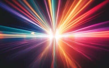 Dazzling Rainbow Spectrum: Mesmerizing Anamorphic Lens Flare Wallpaper in 8K, Dark Palette, Tightly Cropped Compositions, Cross-Processed Elegance, Generative AI