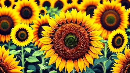 sunflowers on a yellow background