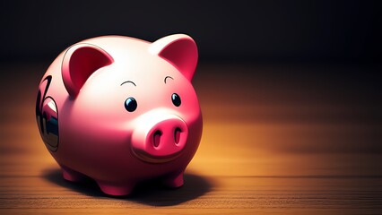 piggy bank on black