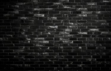 Fototapeta na wymiar brick wall background, black brick wall, dark brick texture, gloomy grunge background