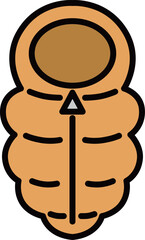 ミニカラーキャンプアイコン 寝袋