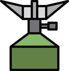 ミニカラーキャンプアイコン ガスコンロ