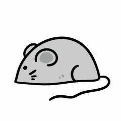 cute cartoon mouse on white background