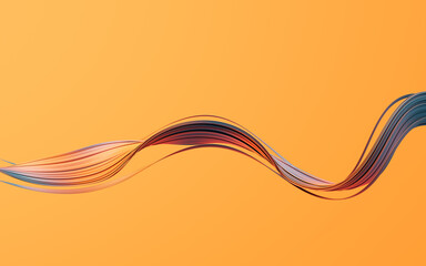 Flowing and twist geometry lines, 3d rendering.