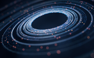 Flowing digital lines background, 3d rendering.