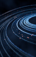 Flowing digital lines background, 3d rendering.