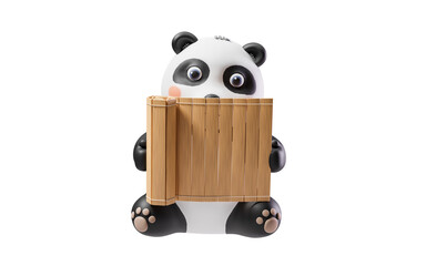 Panda and retro Chinese bamboo slip, 3d rendering. © Vink Fan