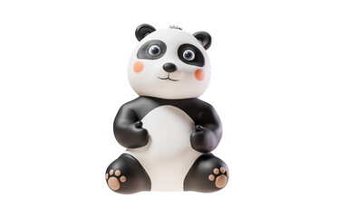 Fototapeta premium Panda with cartoon style, 3d rendering.