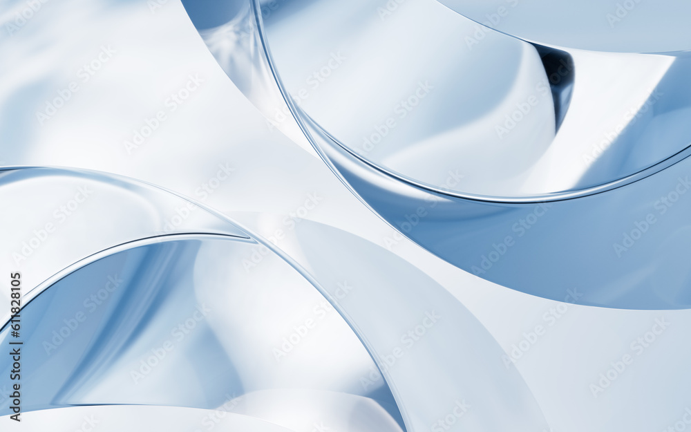 Poster abstract twist curve geometry, 3d rendering.