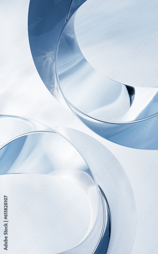 Fototapete abstract twist curve geometry, 3d rendering.