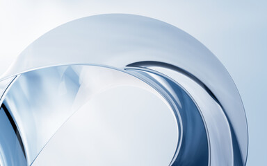 Abstract twist curve geometry, 3d rendering.