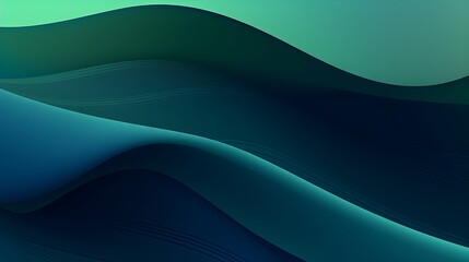 Abstract Dark Green and blue liquid Wave Background. Generative AI