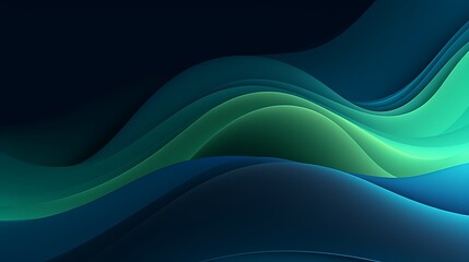 Abstract Dark Green and blue liquid Wave Background. Generative AI
